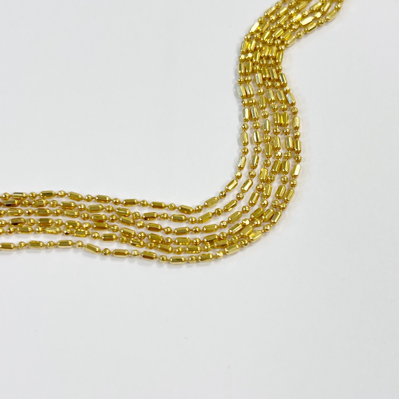 18K Gold Three Graduated Strands Necklace