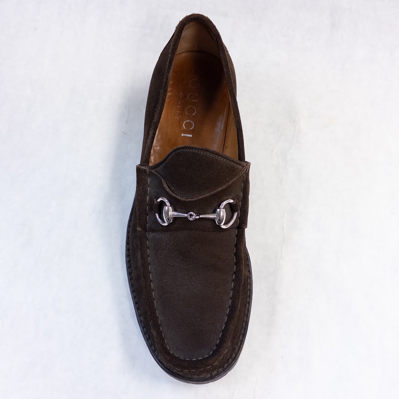 Gucci Suede Horsebit Lugged Loafers