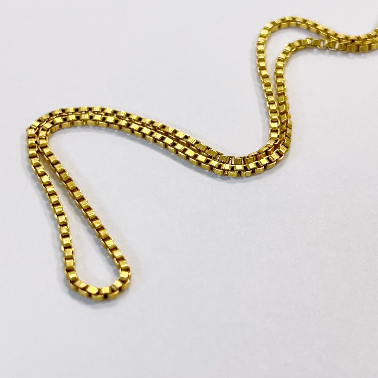 18K Gold Box Chain Necklace