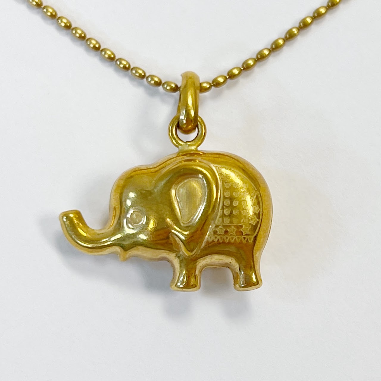 18K Gold Necklace with Three Pendants