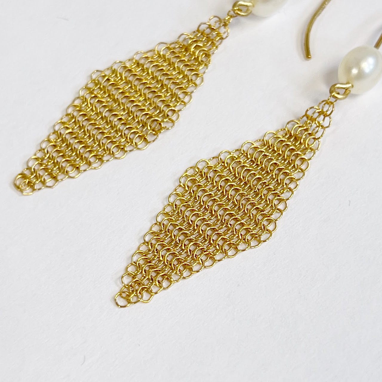 18K Gold Elsa Peretti for Tiffany & Co.Mesh Chandelier Earrings