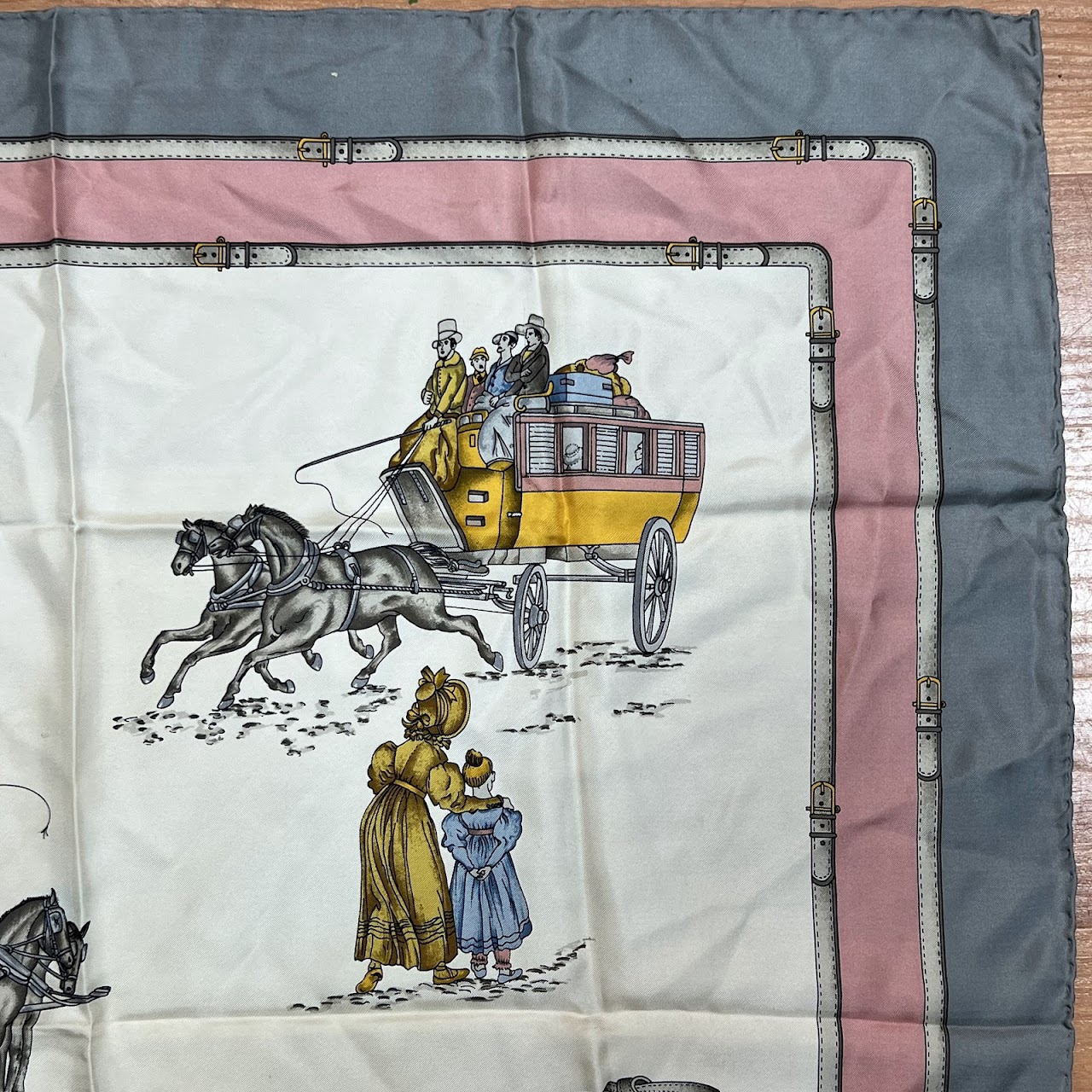 Céline Victorian Stagecoach Vintage Silk Scarf