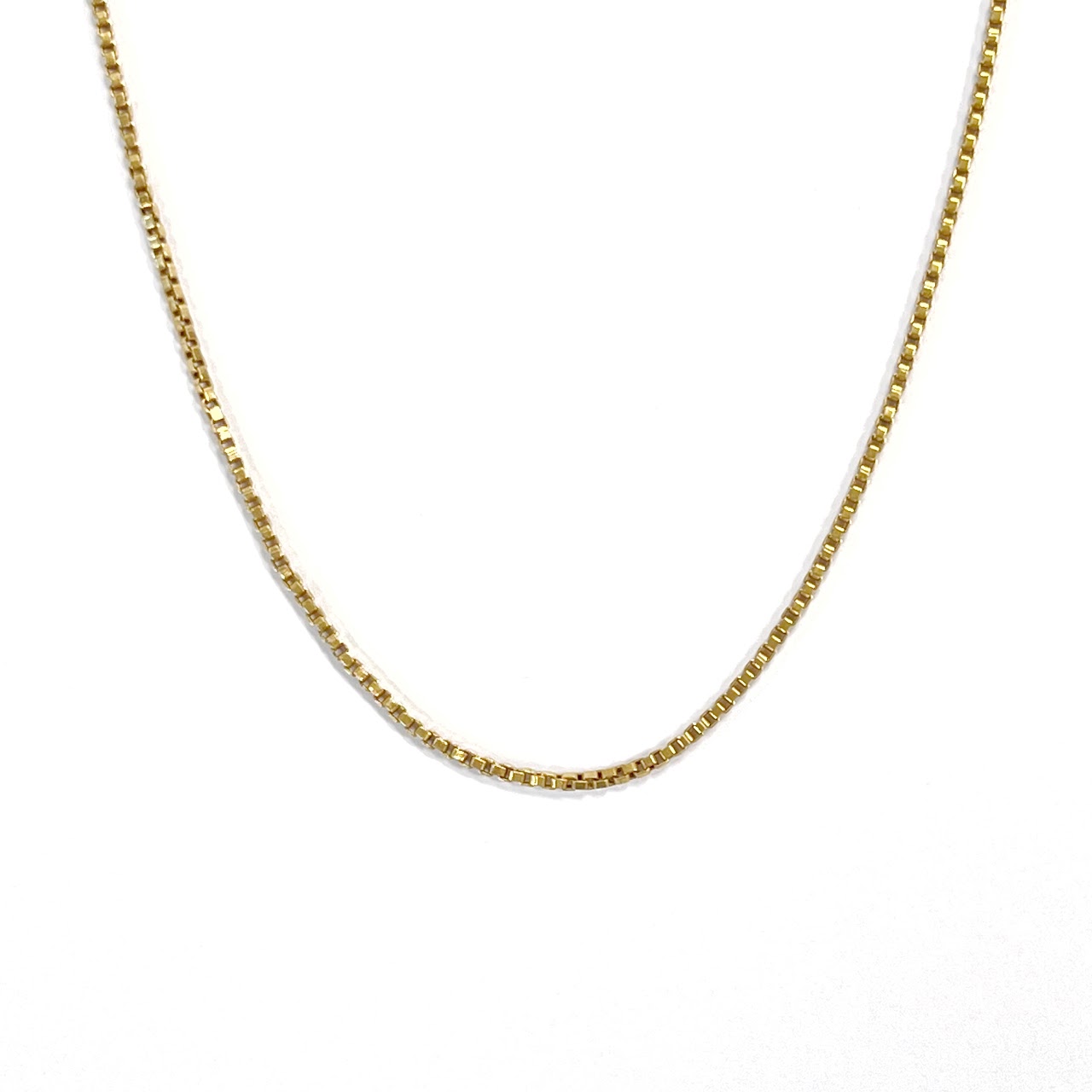 18K Gold Box Chain Necklace