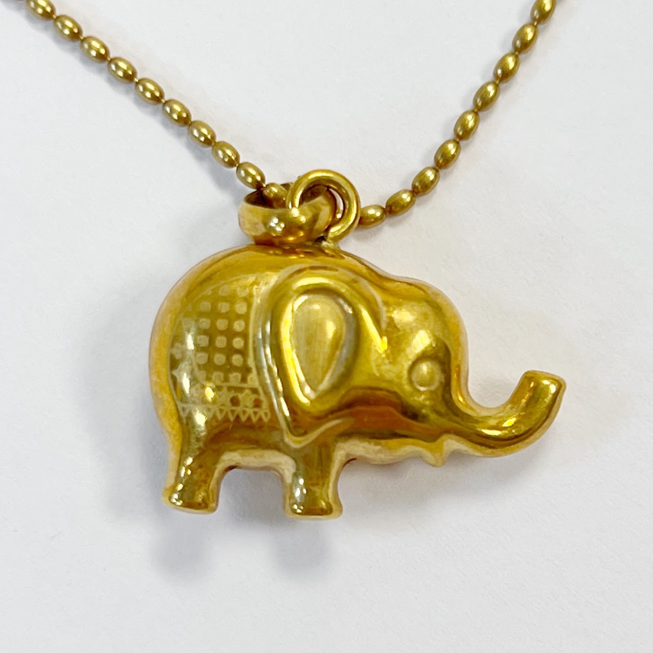 18K Gold Necklace with Three Pendants