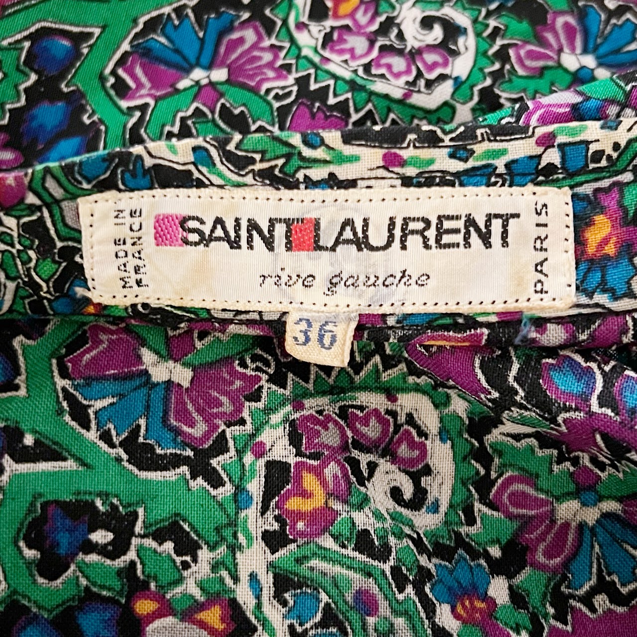 Saint Laurent Rive Gauche Vintage Floral Paisley Blouse