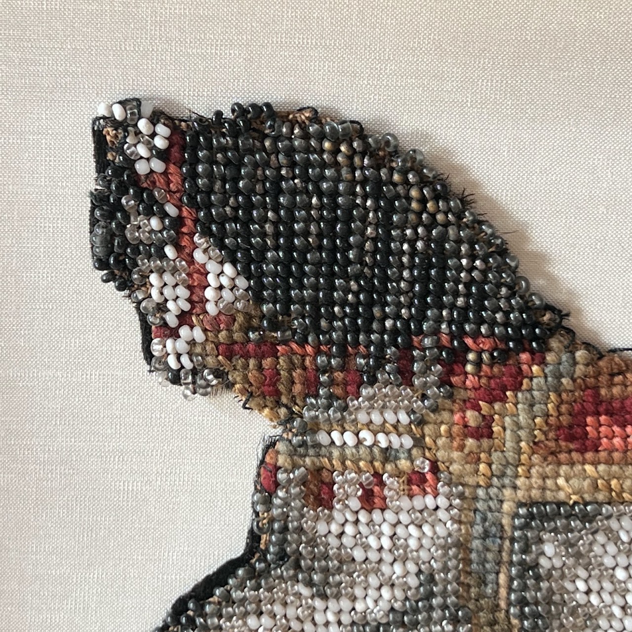 Victorian Needlepoint and Beadwork Prancing Horse