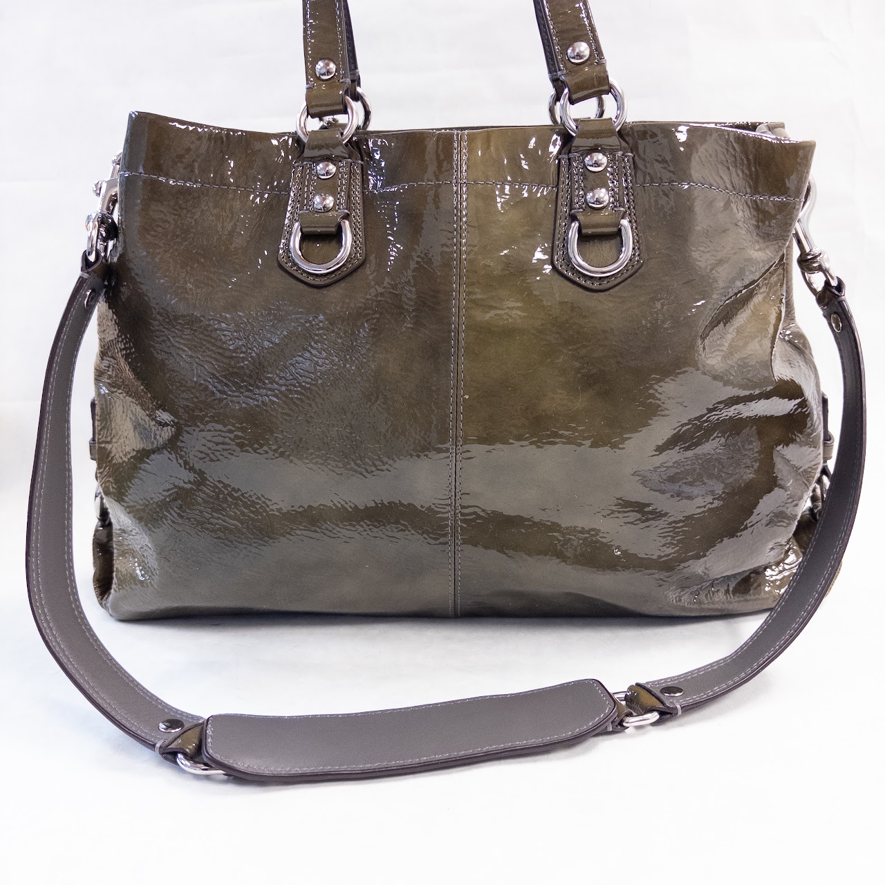 Ciach Patent Leather Carryall Convertible Shoulder Bag