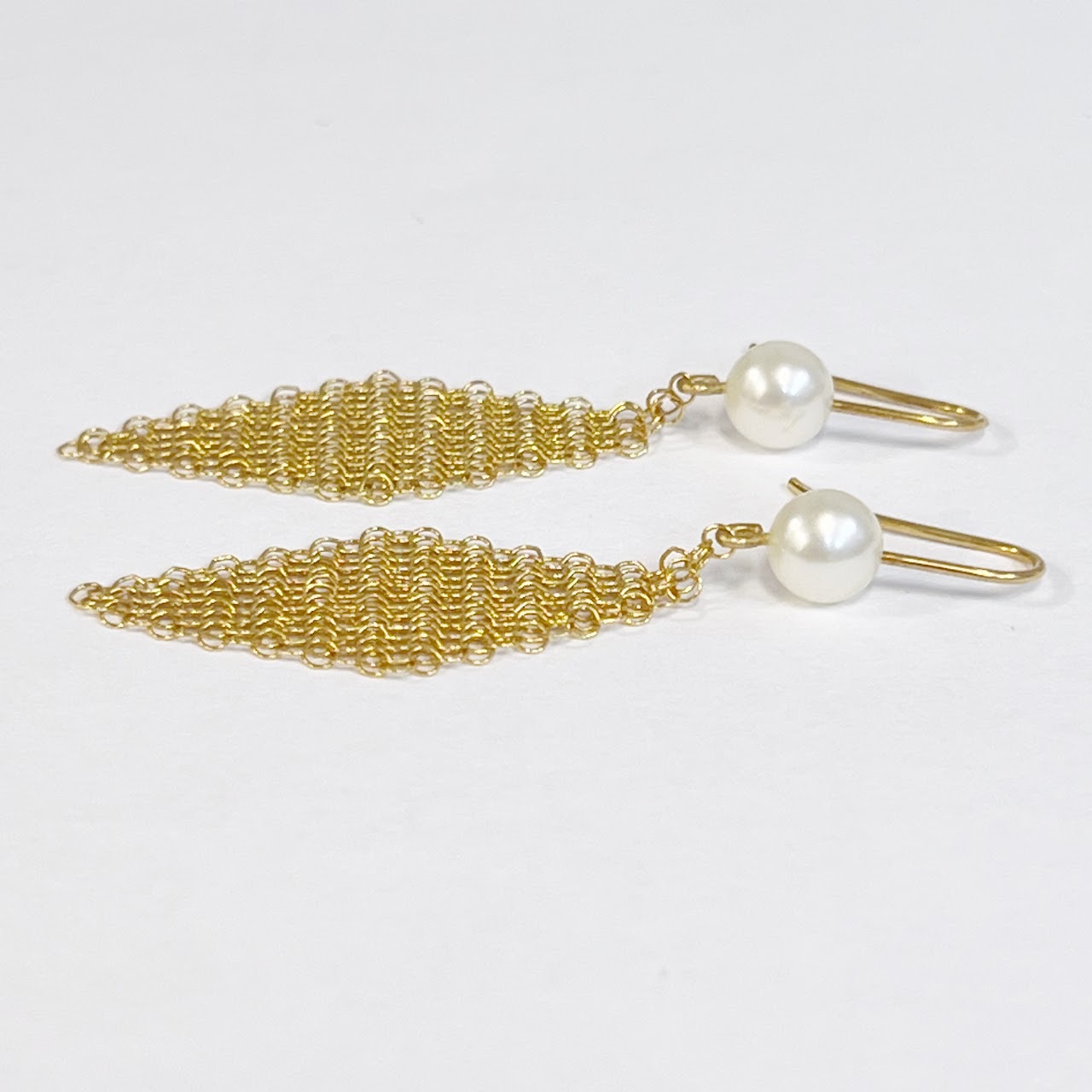 18K Gold Elsa Peretti for Tiffany & Co.Mesh Chandelier Earrings