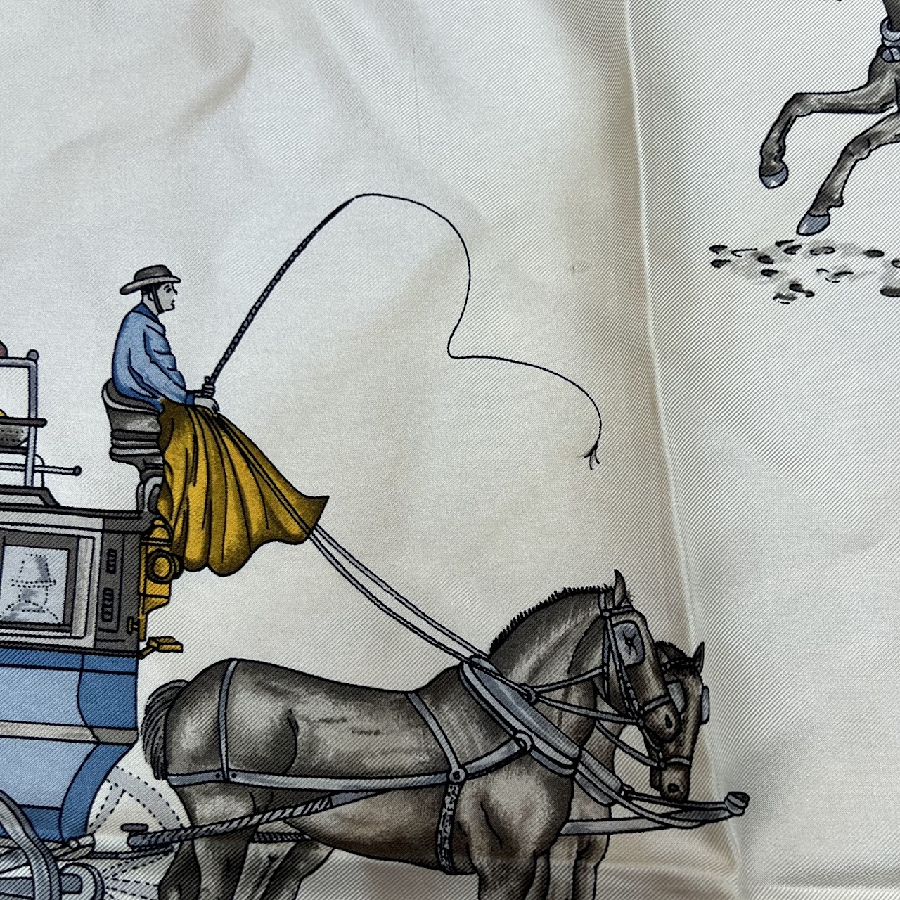 Céline Victorian Stagecoach Vintage Silk Scarf