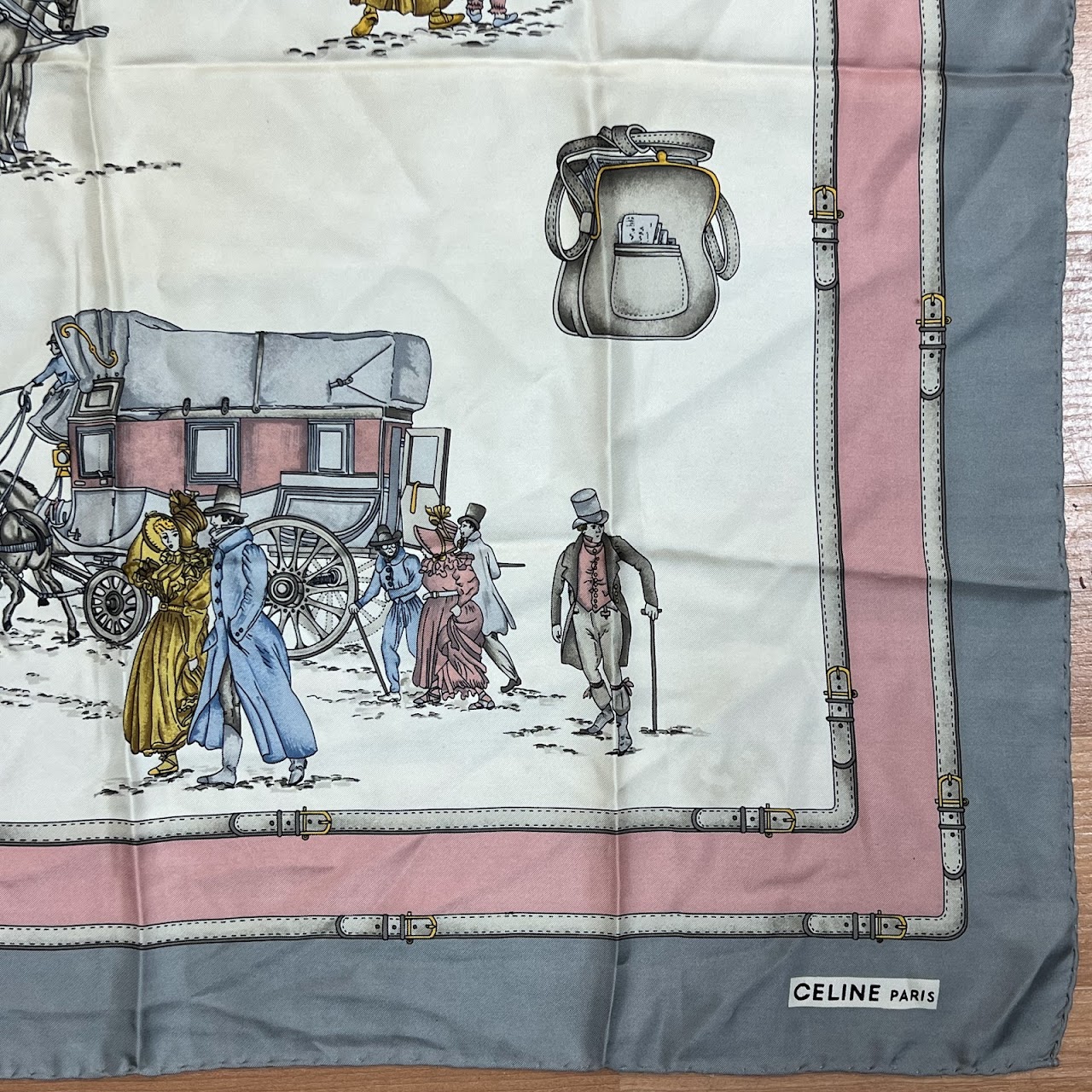 Céline Victorian Stagecoach Vintage Silk Scarf