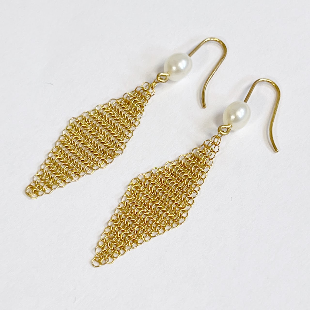 18K Gold Elsa Peretti for Tiffany & Co.Mesh Chandelier Earrings