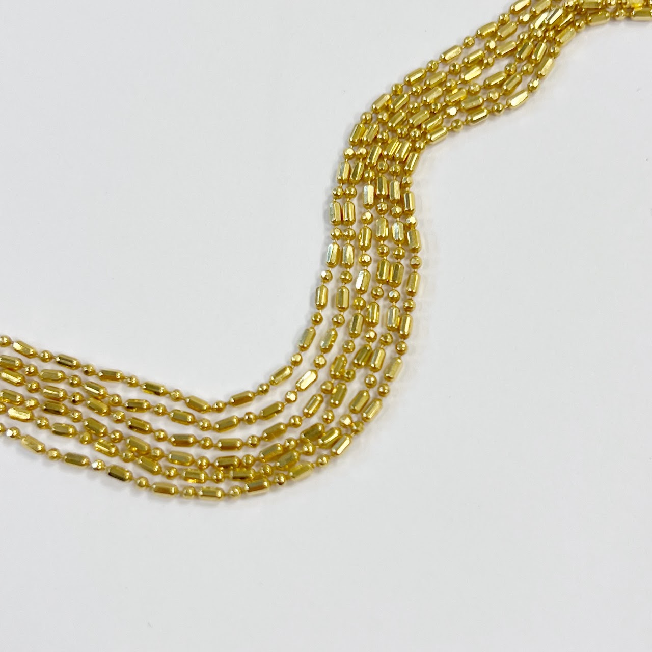 18K Gold Three Graduated Strands Necklace