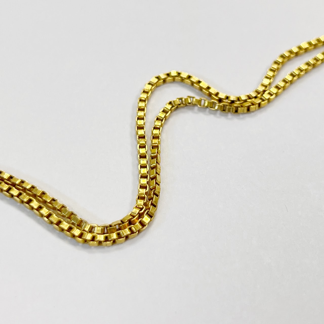 18K Gold Box Chain Necklace