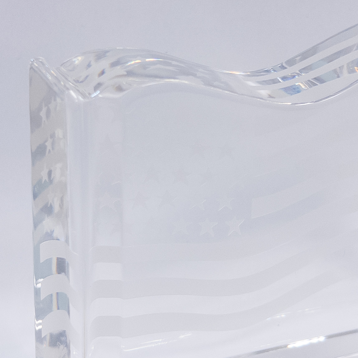 Tiffany & Co. Crystal American Flag Paperweight