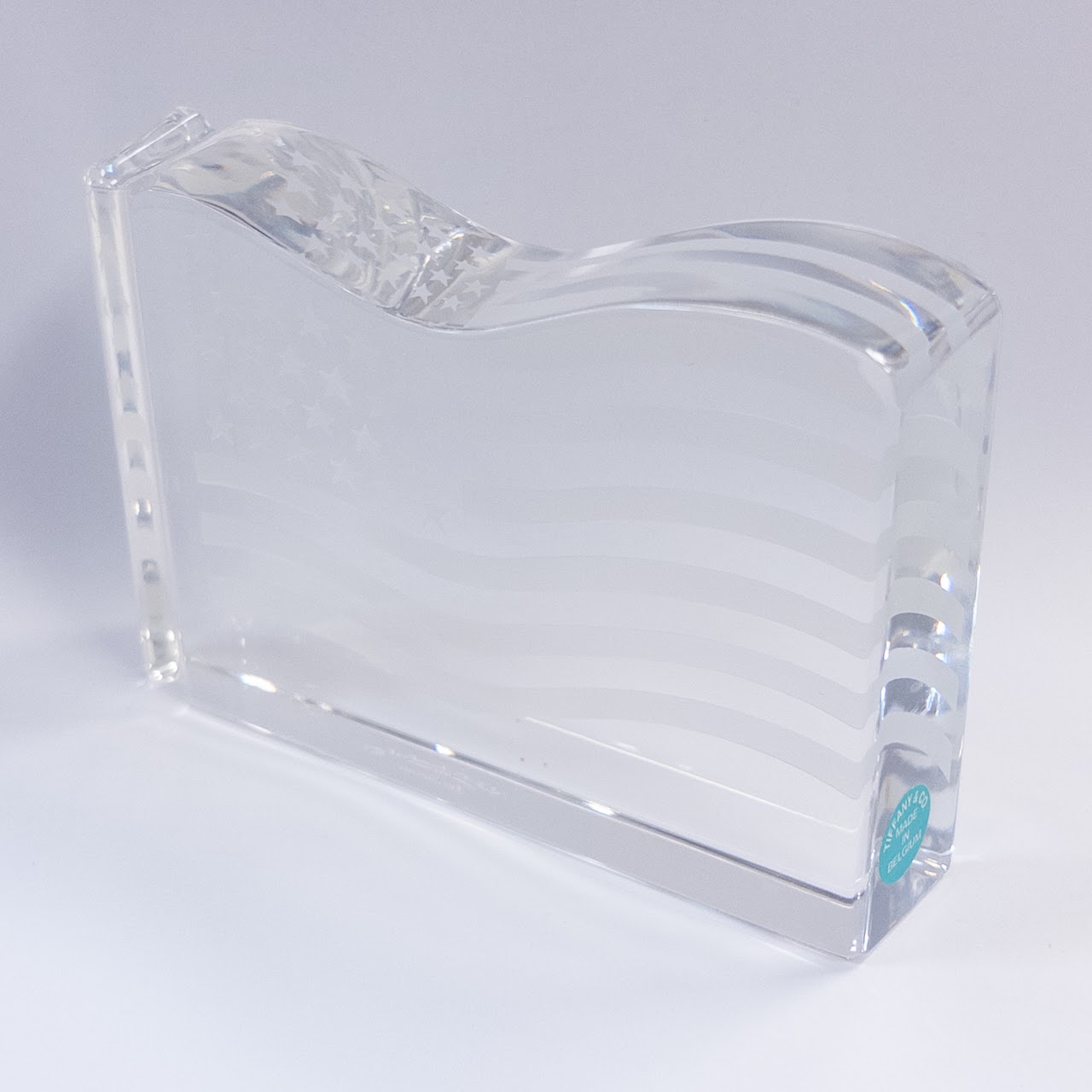 Tiffany & Co. Crystal American Flag Paperweight