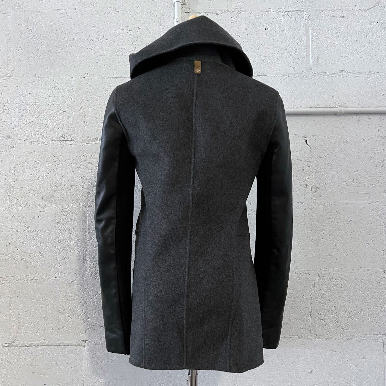 Mackage Caped Wool Blend and Leather Coat