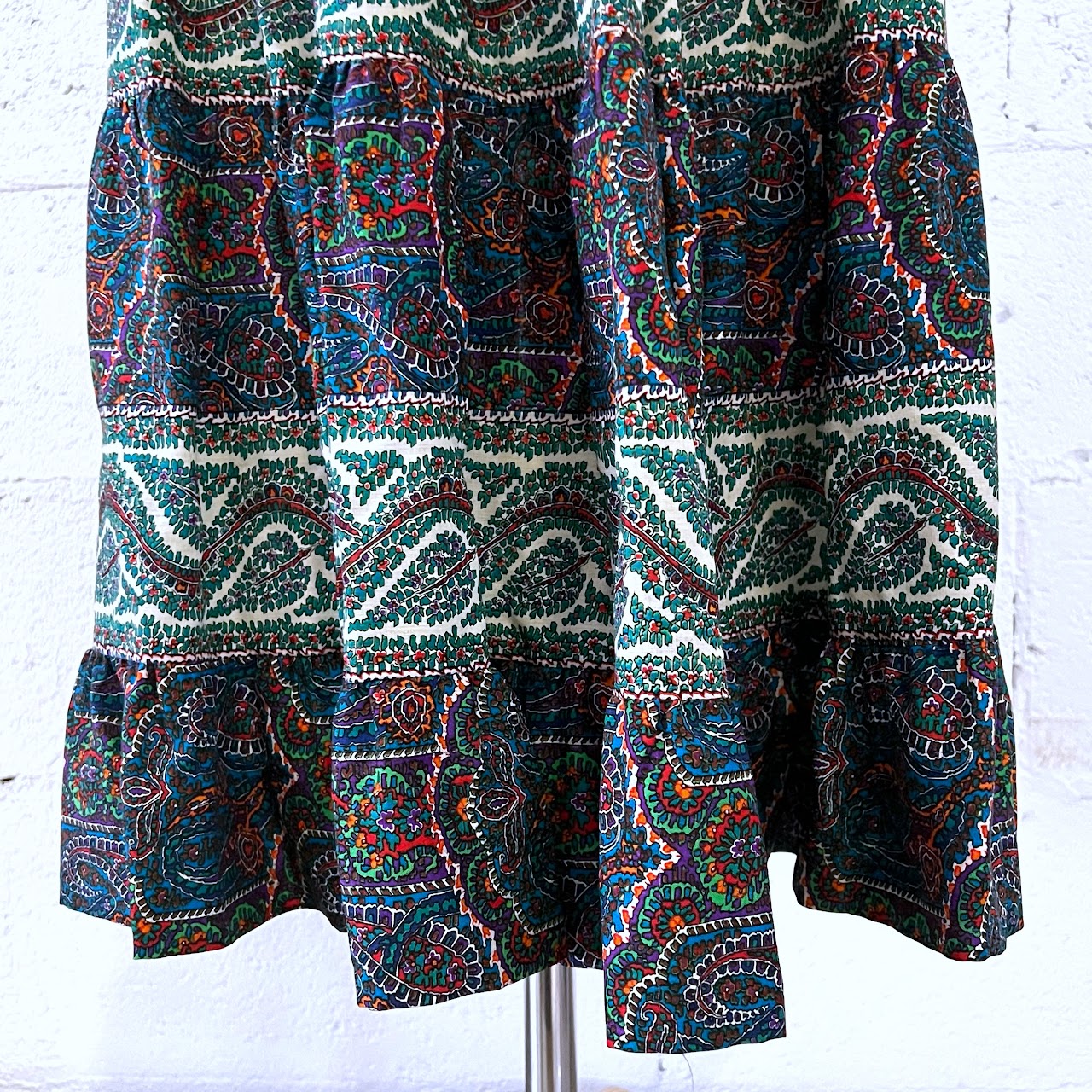 Saint Laurent Rive Gauche Vintage Tiered Paisley and Floral Skirt