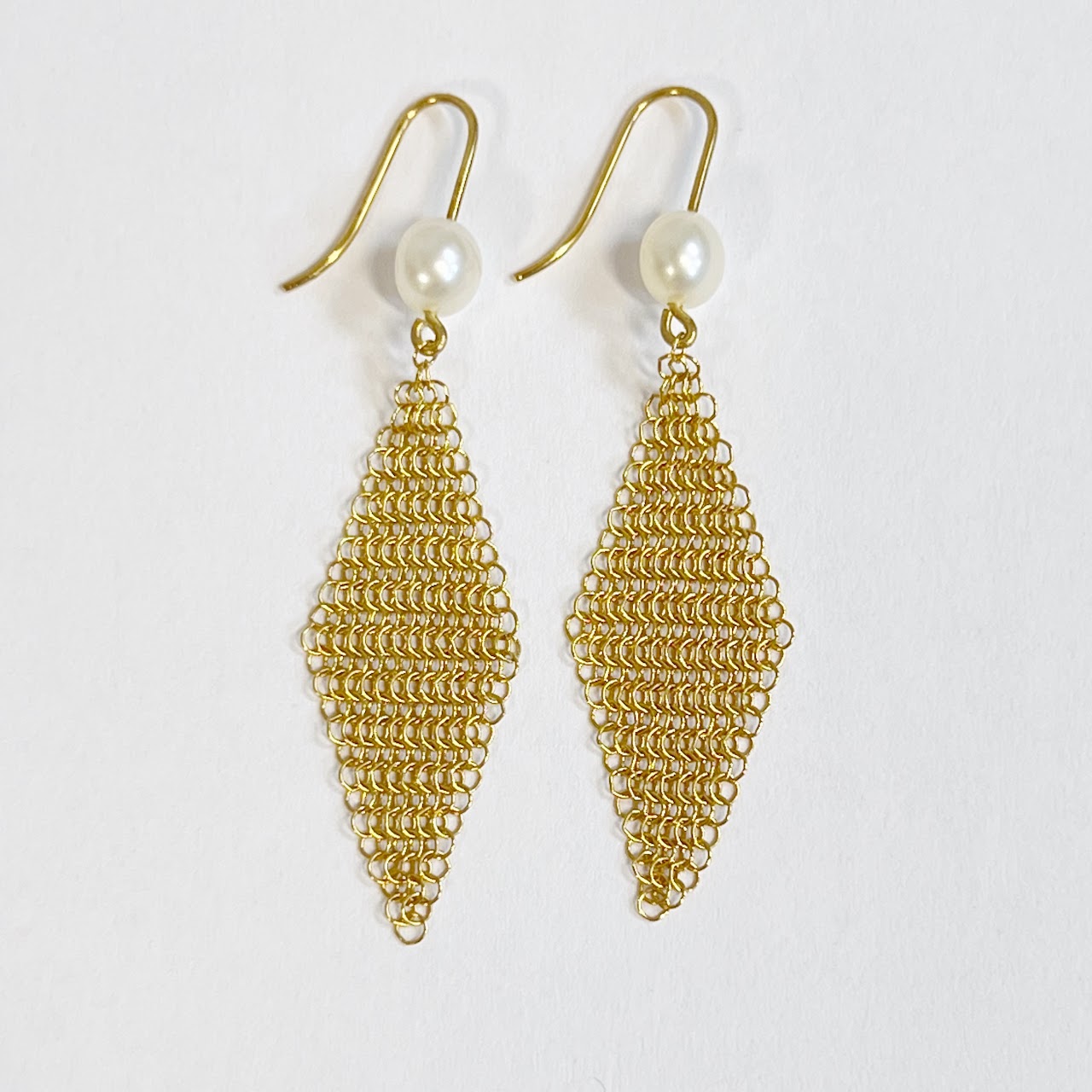 18K Gold Elsa Peretti for Tiffany & Co.Mesh Chandelier Earrings