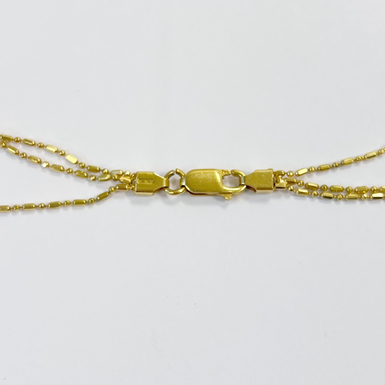 18K Gold Three Graduated Strands Necklace