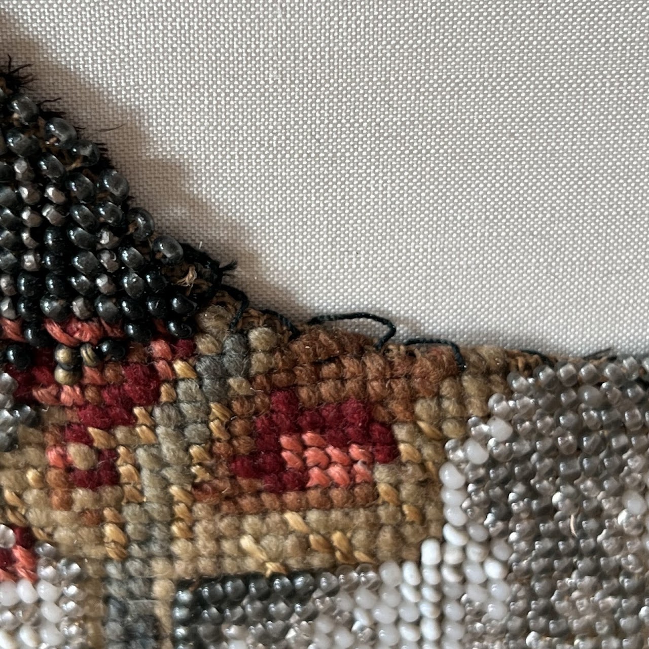 Victorian Needlepoint and Beadwork Prancing Horse