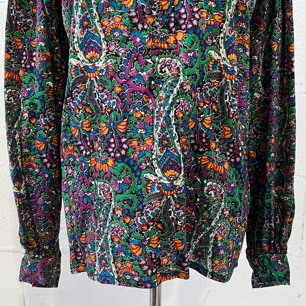 Saint Laurent Rive Gauche Vintage Floral Paisley Blouse