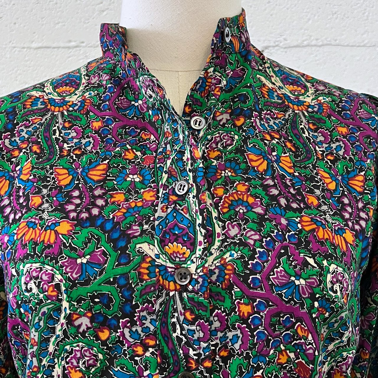 Saint Laurent Rive Gauche Vintage Floral Paisley Blouse