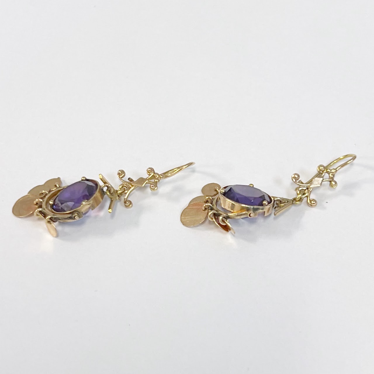 14K Gold and Sapphire Middle Eastern Earrings