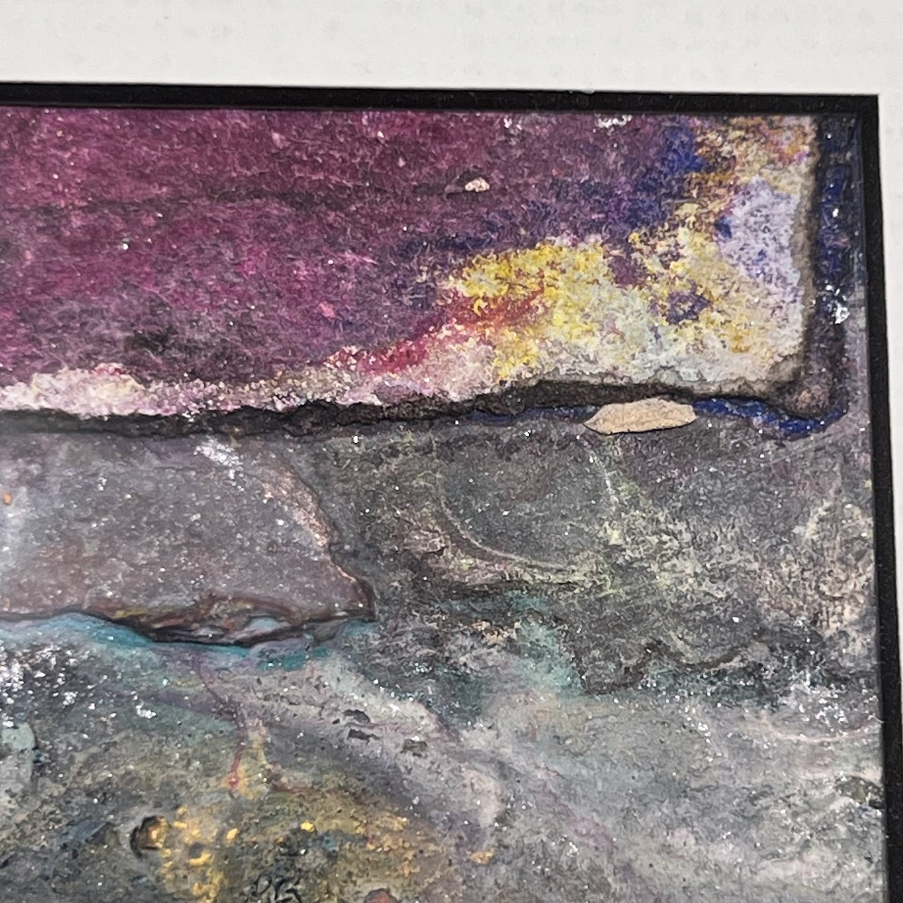 Julia Silvey Rivers 'Interlude VIII' Signed Miniature Abstract Oil and Mixed Media Painting