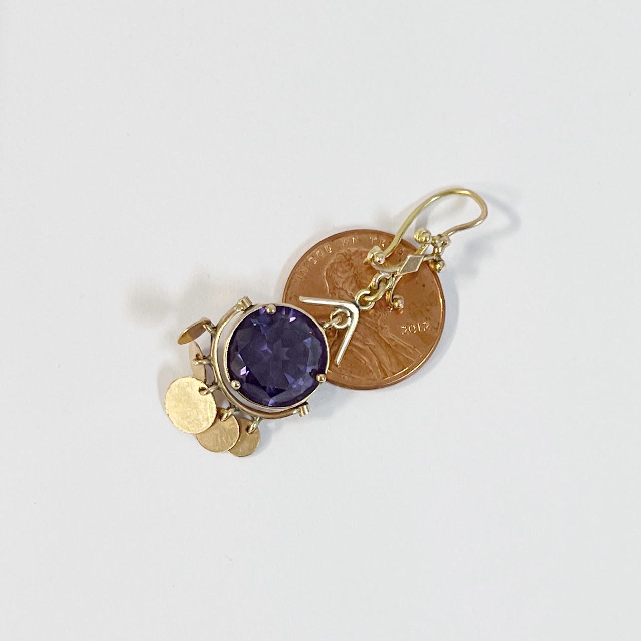 14K Gold and Sapphire Middle Eastern Earrings