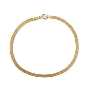 14K Gold Wide Flat Chain Bracelet