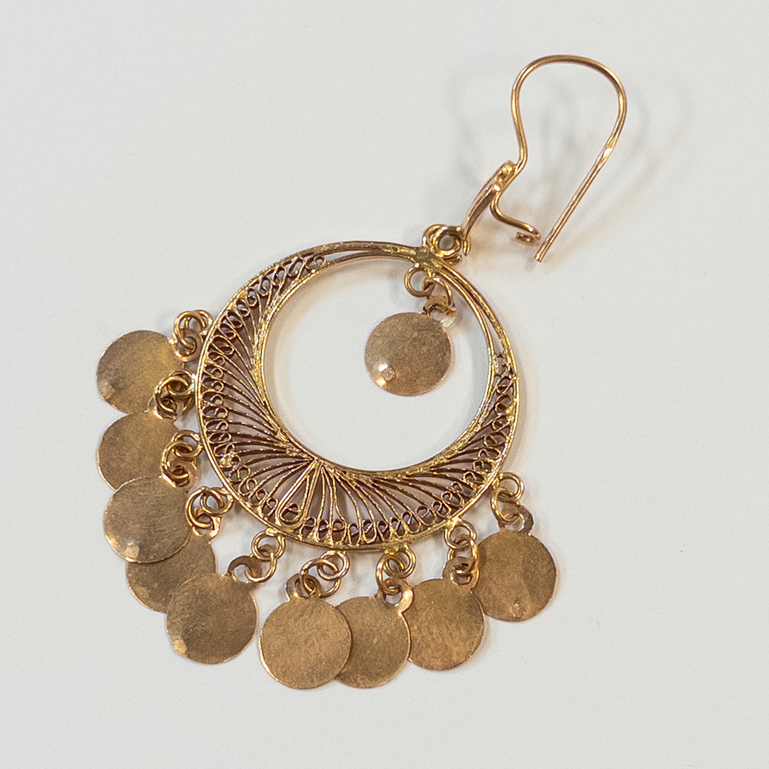 21K Gold Middle Eastern Hoop Earrings