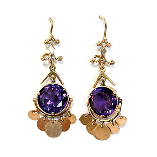 14K Gold and Sapphire Middle Eastern Earrings