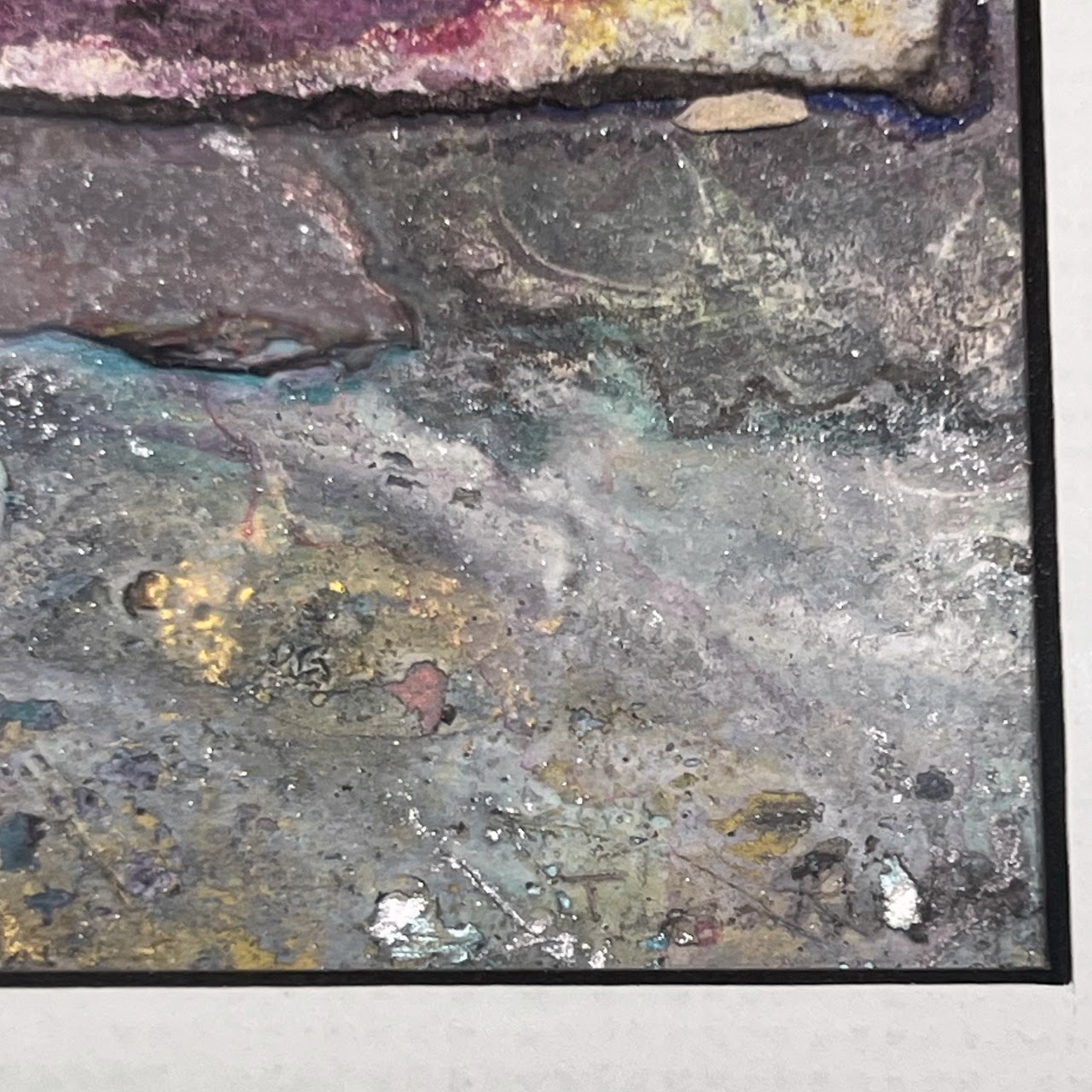 Julia Silvey Rivers 'Interlude VIII' Signed Miniature Abstract Oil and Mixed Media Painting