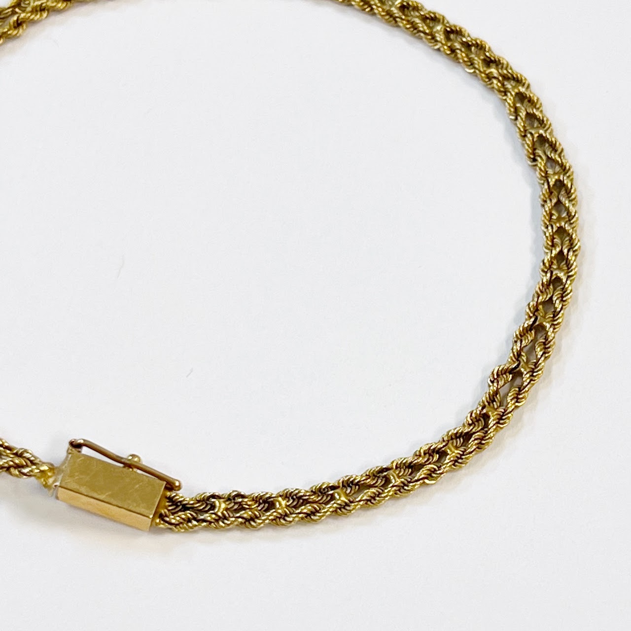 14K Gold Braided Twist Chain Bracelet