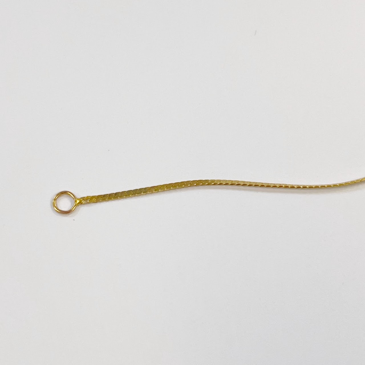 14K Gold Narrow Flat Chain Bracelet