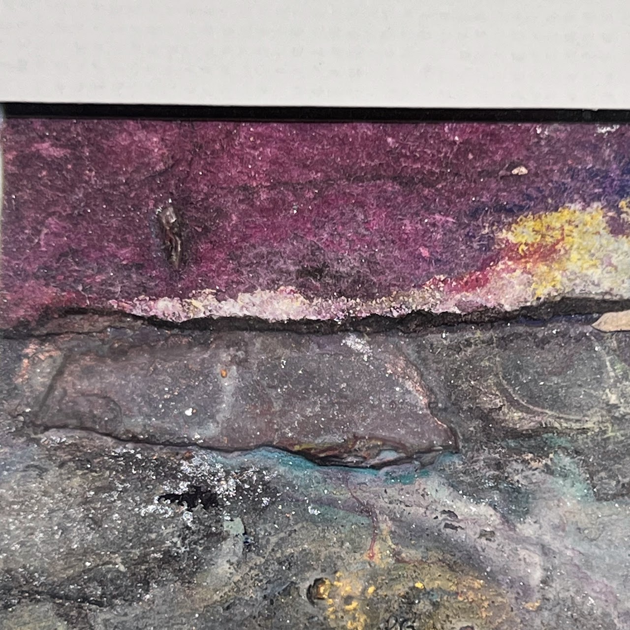 Julia Silvey Rivers 'Interlude VIII' Signed Miniature Abstract Oil and Mixed Media Painting