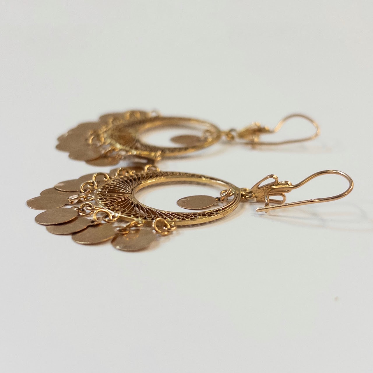 21K Gold Middle Eastern Hoop Earrings