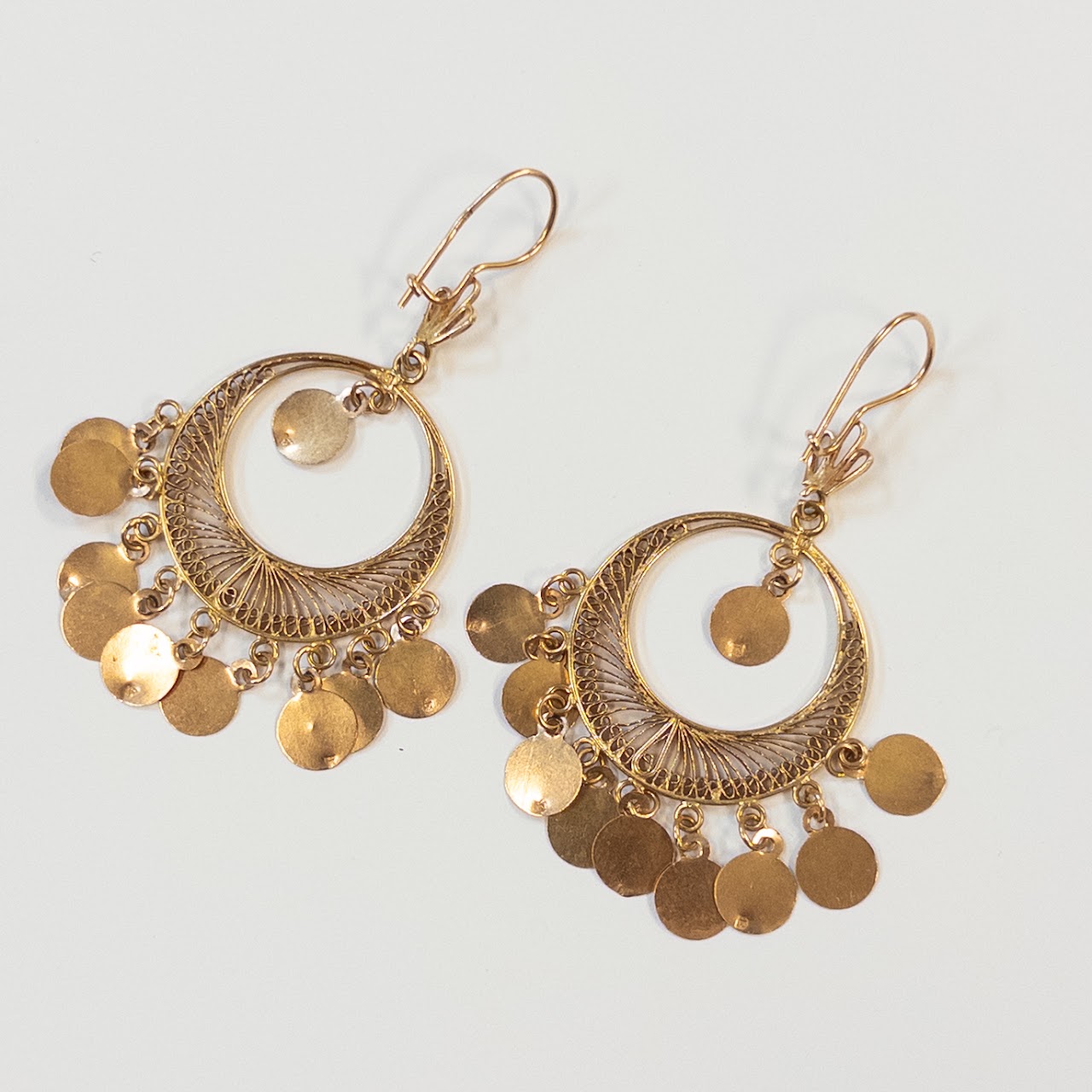 21K Gold Middle Eastern Hoop Earrings