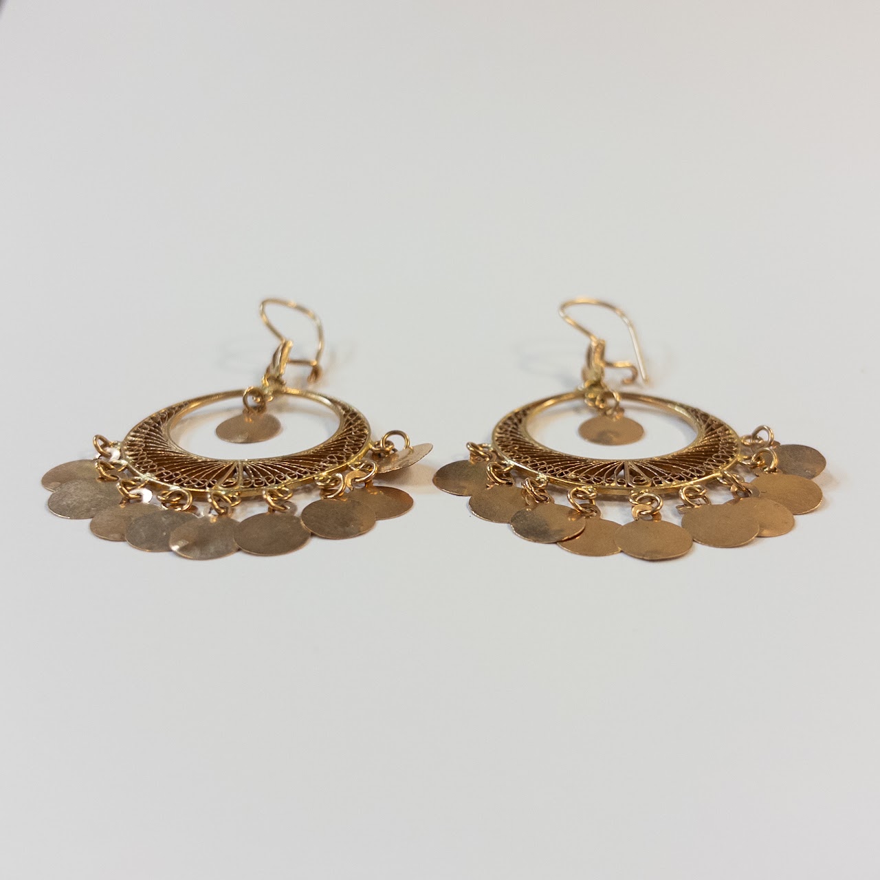 21K Gold Middle Eastern Hoop Earrings