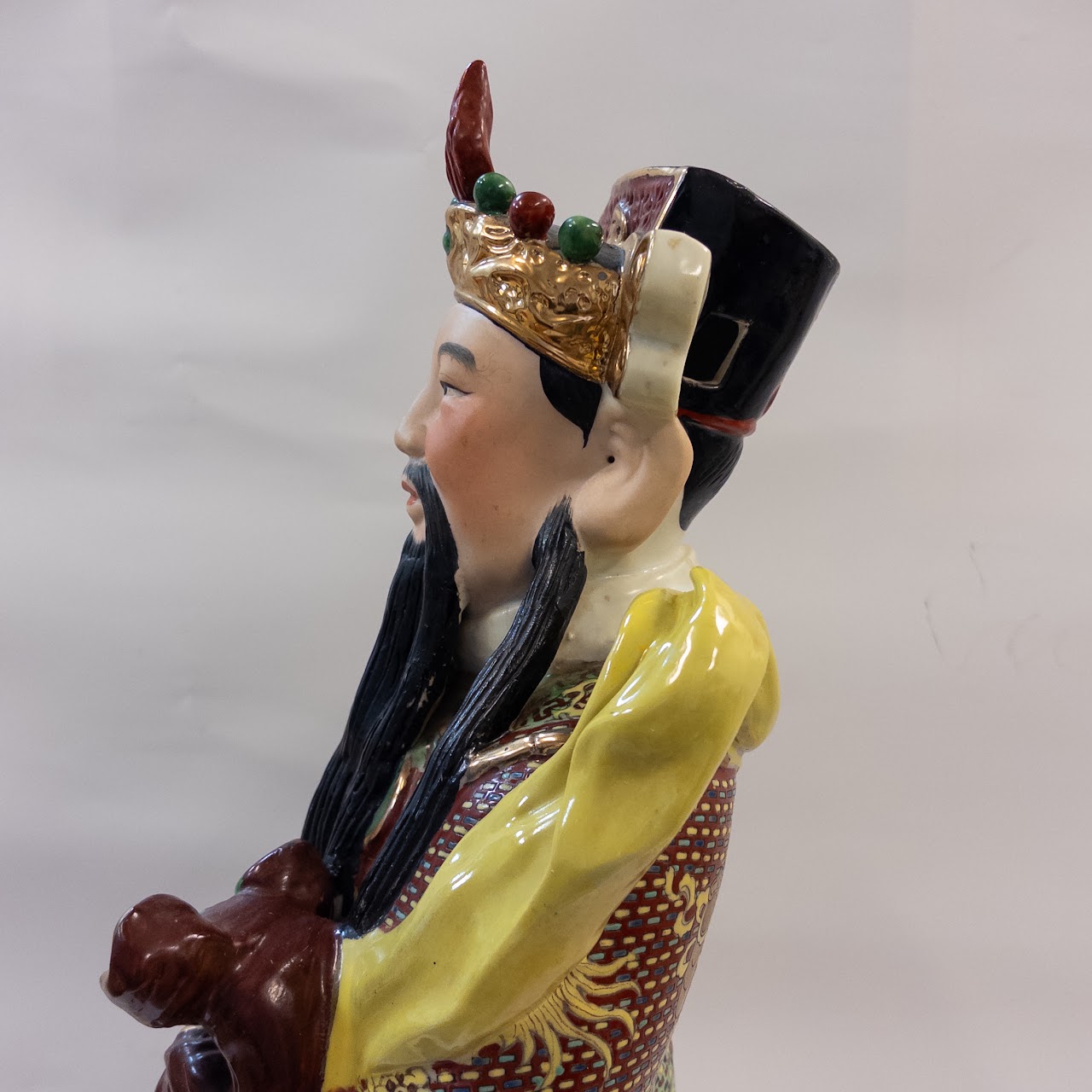 Porcelain Lu Xing Man God of Prosperity Chinese Large Statue