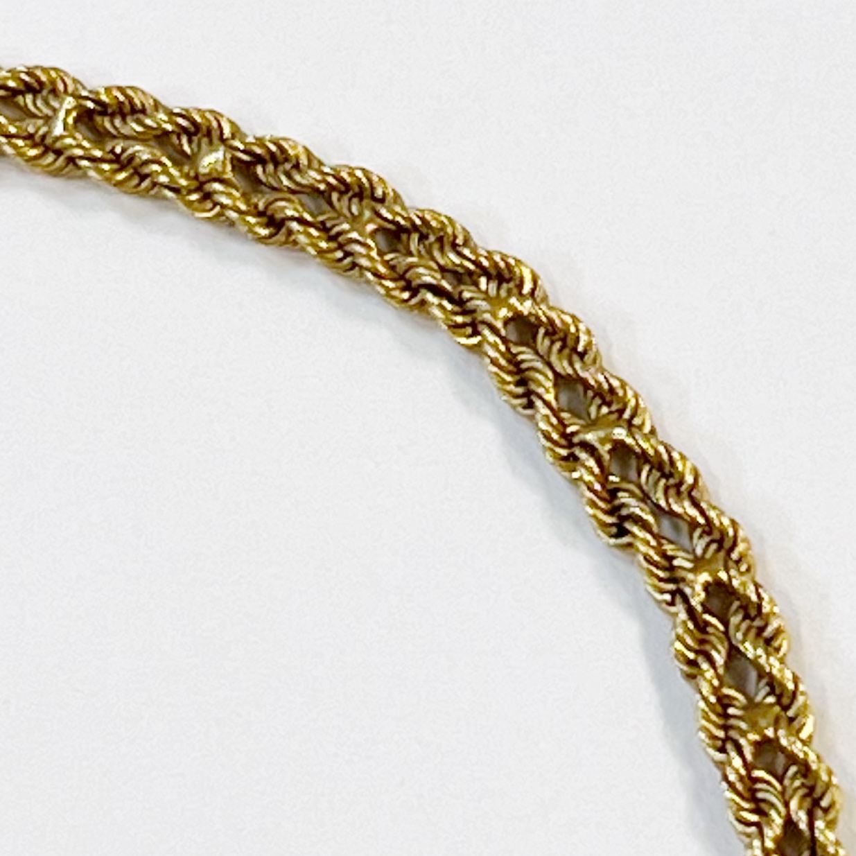 14K Gold Braided Twist Chain Bracelet