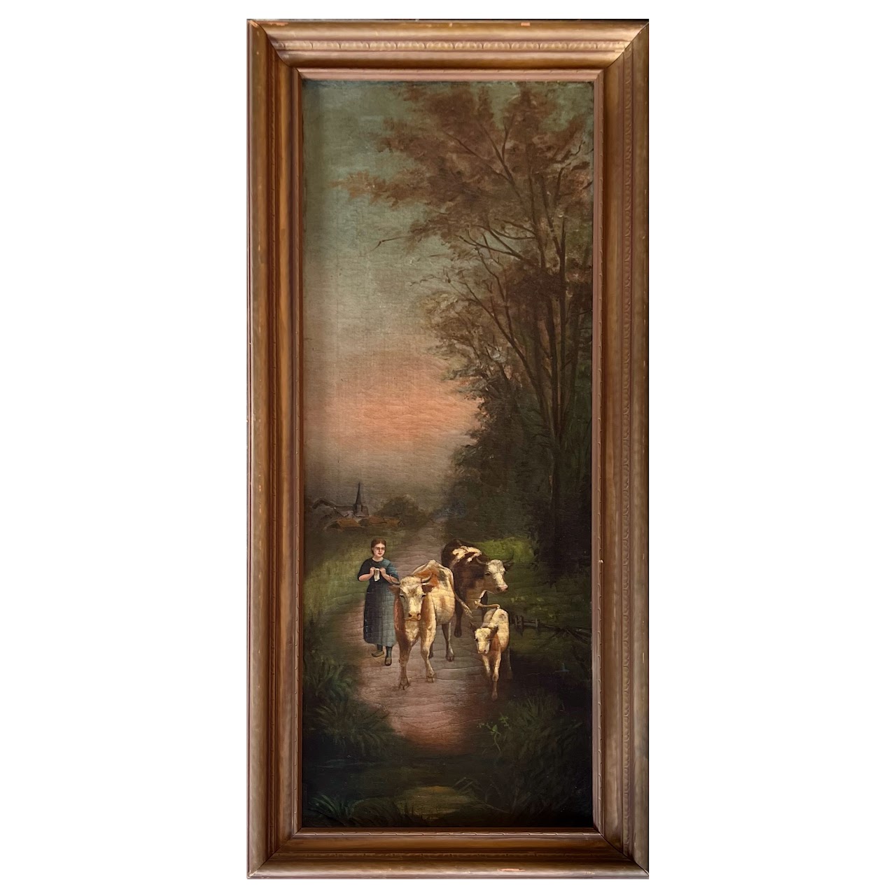 Late 19th-Early 20th C. Pastoral Oil Painting