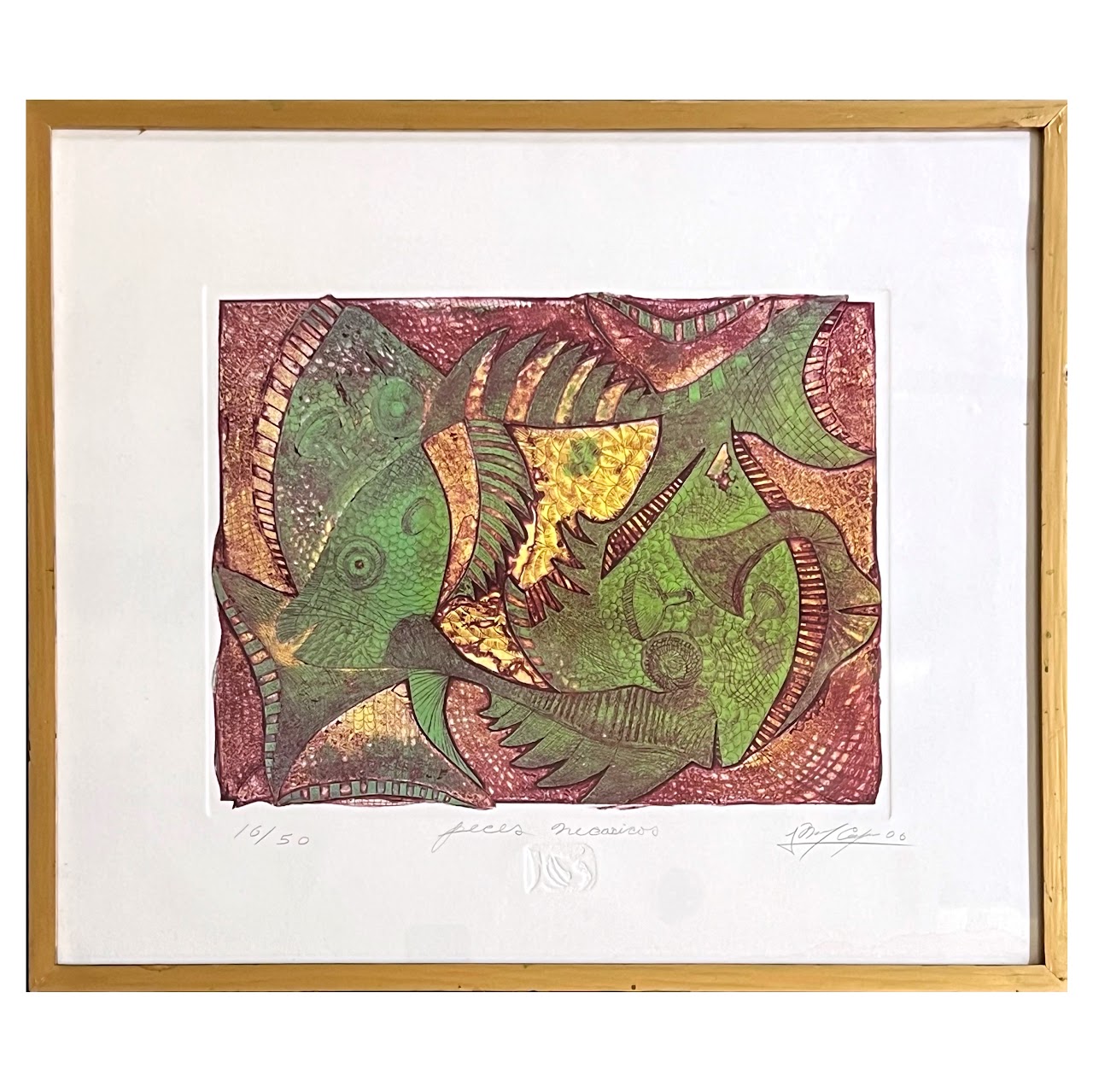 'Peces Mecanicos' Signed Contemporary Etching and Aquatint