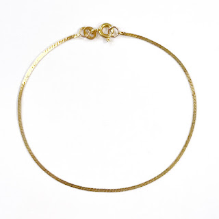 14K Gold Narrow Flat Chain Bracelet