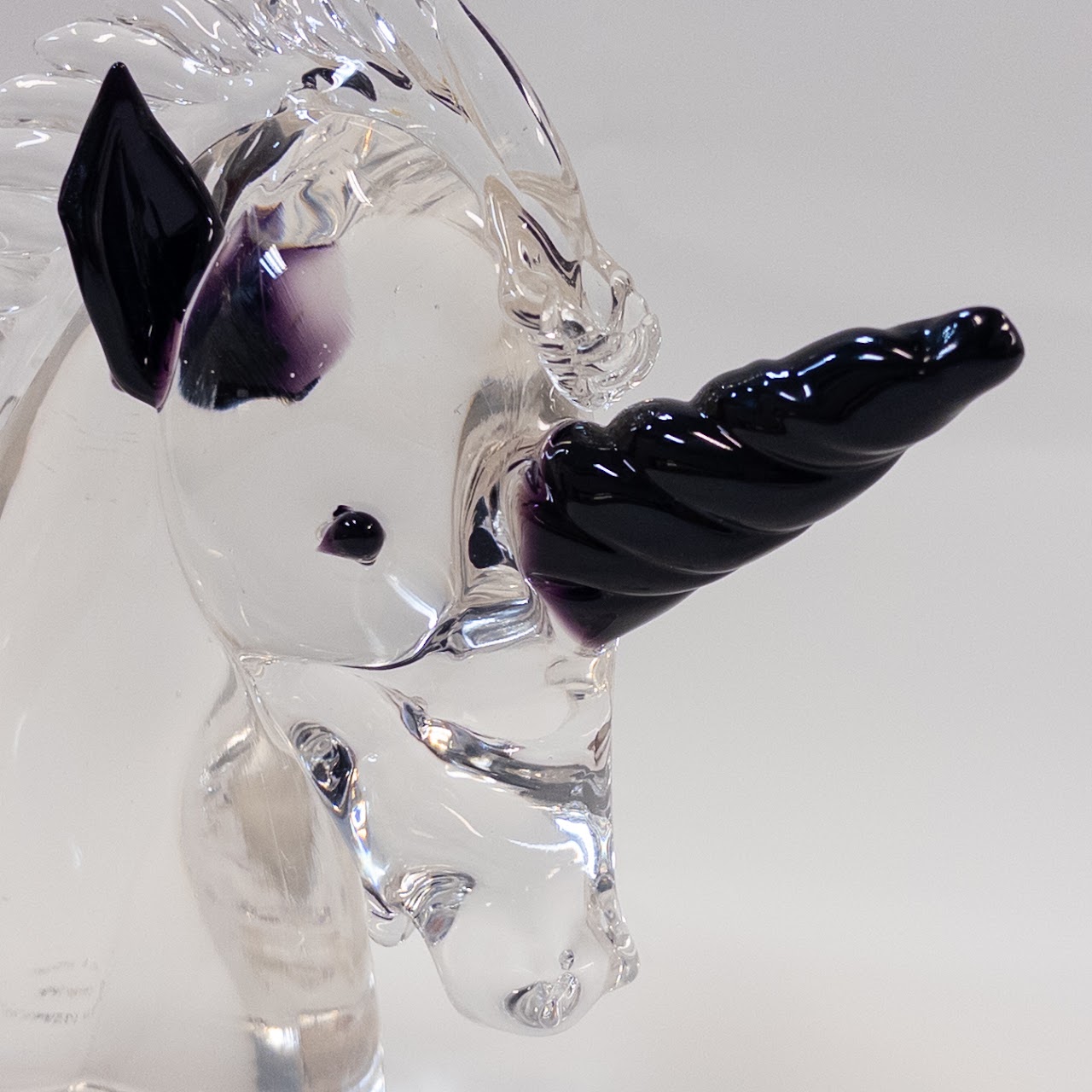 Archimede Seguso Murano Art Glass Unicorn Head