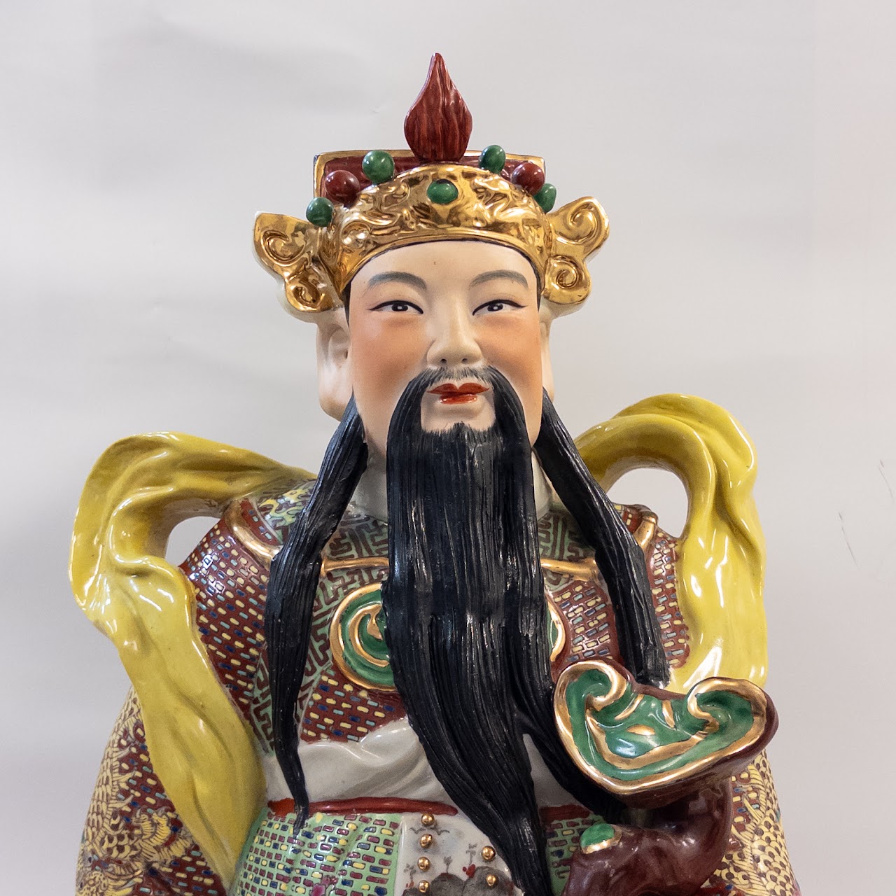 Porcelain Lu Xing Man God of Prosperity Chinese Large Statue