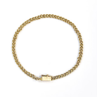 14K Gold Braided Twist Chain Bracelet