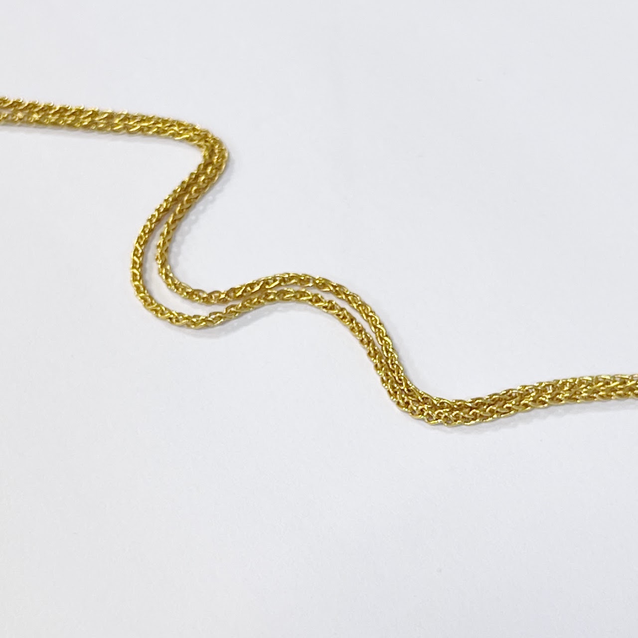 14K Gold Rope Chain Necklace with Dove and Cross Pendant