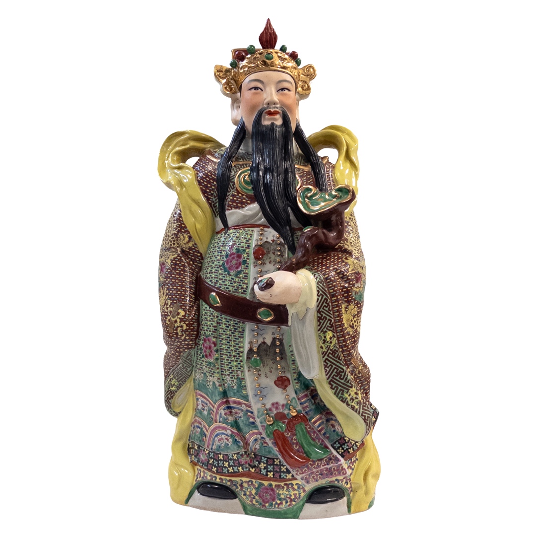 Porcelain Lu Xing Man God of Prosperity Chinese Large Statue