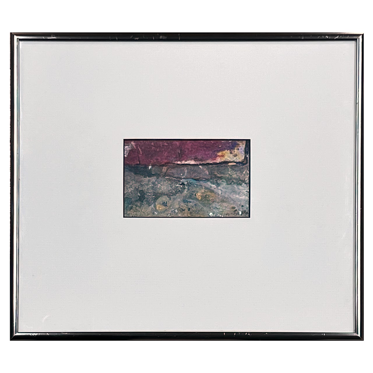 Julia Silvey Rivers 'Interlude VIII' Signed Miniature Abstract Oil and Mixed Media Painting